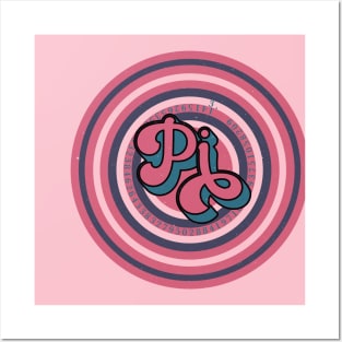 Groovy Pi Circles Pink and Blue Posters and Art